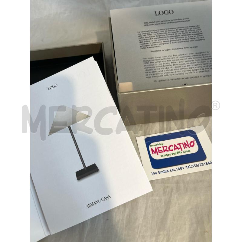 MODELLINO LAMPADA LOGO ARMANI PLAST. CON SCATOLA | Mercatino dell'Usato Modena 4
