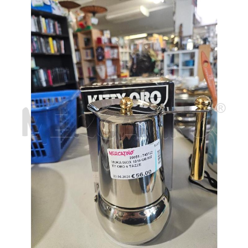 MOKA INOX 1810 GB KITTY ORO 6 TAZZE | Mercatino dell'Usato Modena 1