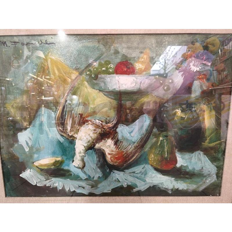 NATURA MORTA OLIO 87X67CM CORNICE LEGNO DORATA | Mercatino dell'Usato Modena 2
