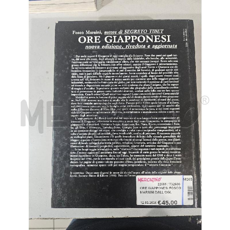 ORE GIAPPONESI FOSCO MARAINI DALL'OGLIO - LIBRO | Mercatino dell'Usato Modena 2