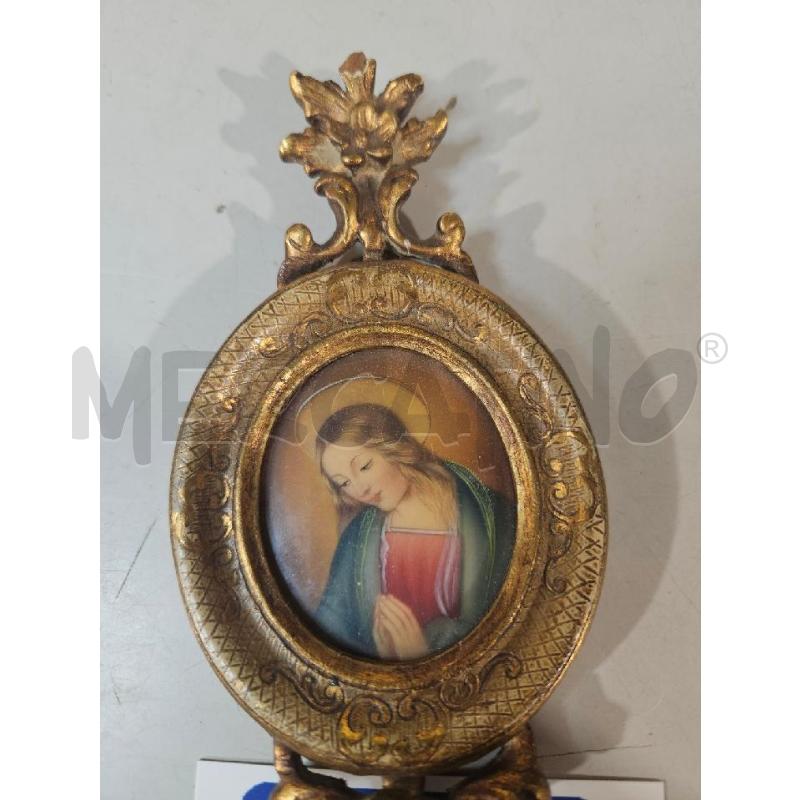 OVALE MADONNA DIPINTA 16CM CORNICE LEGNO DORATA | Mercatino dell'Usato Modena 2