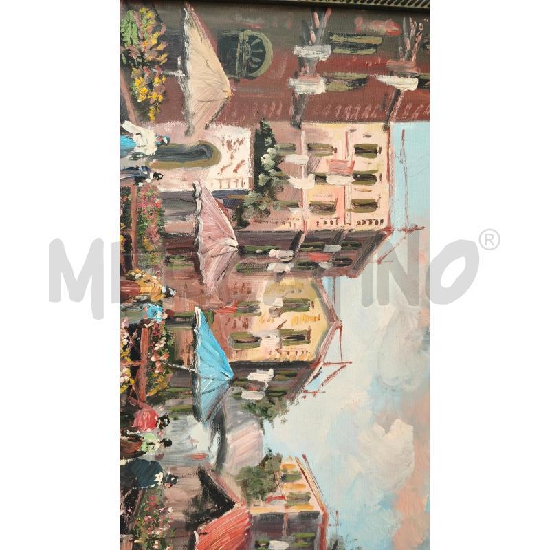 PAESAGGIO MERCATO OLIO 88X68CM CORNICE LEGNO | Mercatino dell'Usato Modena 4