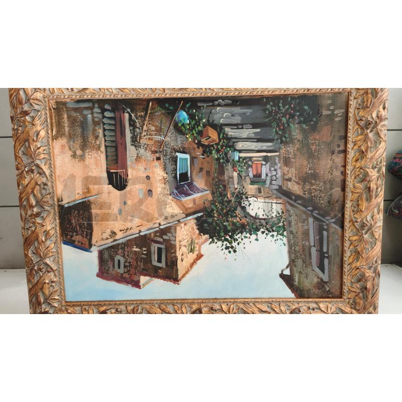 PAESAGGIO OLIO 88X68CM CORNICE LEGNO BACCHE | Mercatino dell'Usato Modena 3
