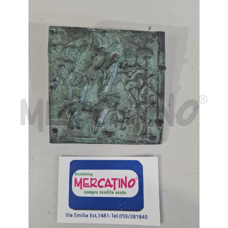 PIASTRA BRONZO BASSORILIEVI ANGELO 10X10CM | Mercatino dell'Usato Modena 1