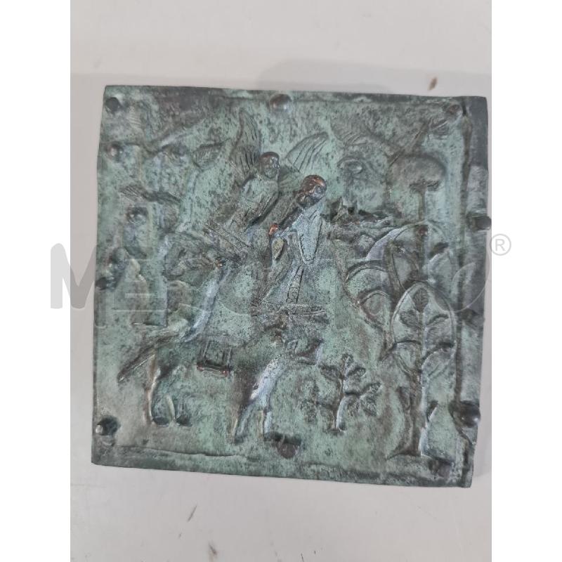 PIASTRA BRONZO BASSORILIEVI ANGELO 10X10CM | Mercatino dell'Usato Modena 2