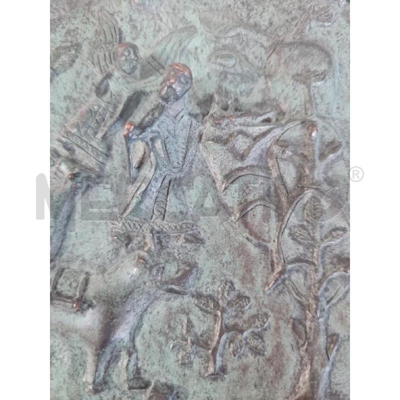 PIASTRA BRONZO BASSORILIEVI ANGELO 10X10CM | Mercatino dell'Usato Modena 4