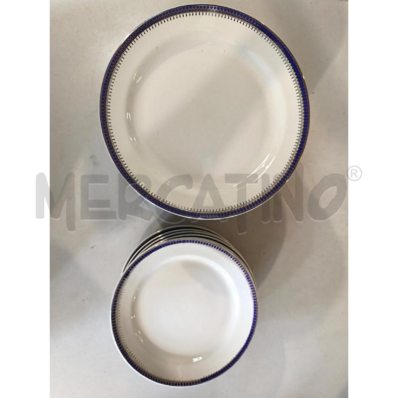 PIATTI PZ. 11F+6D PRCLL GINORI BORDO BLU COBALTO DECORO ARGENTATO | Mercatino dell'Usato Modena 1