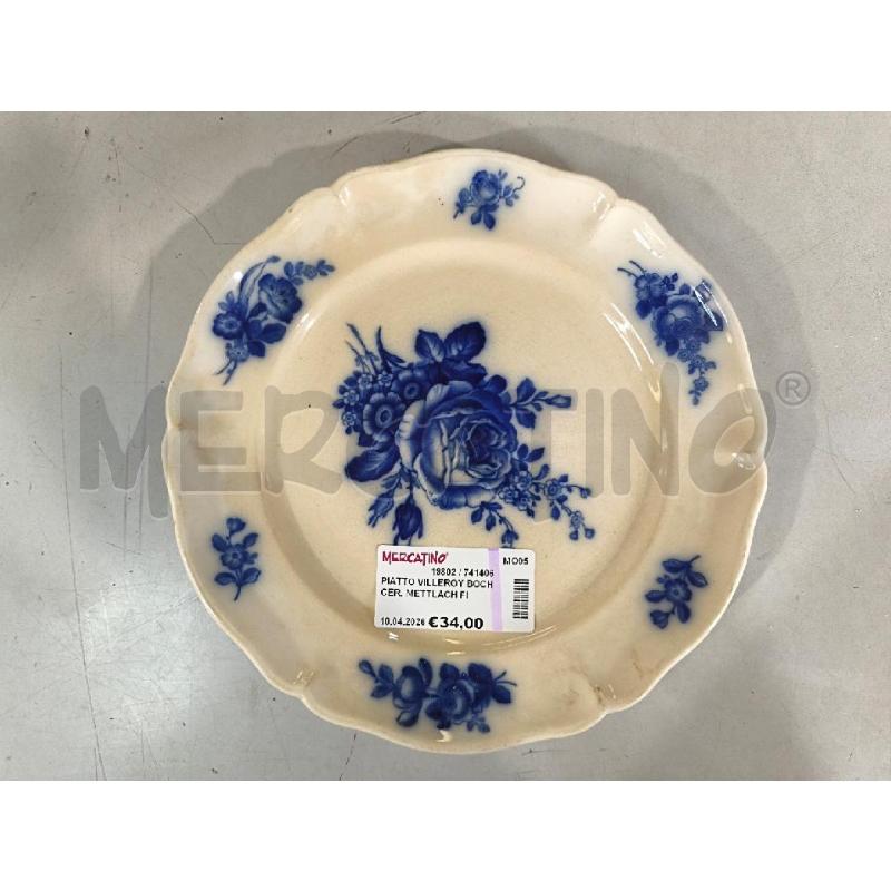 PIATTO VILLEROY BOCH CER. METTLACH FIORI BLU 26CM | Mercatino dell'Usato Modena 1