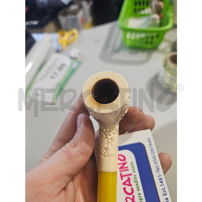 PIPA SCHIUMA DI MARE FOGLIE FRUTTA FUMATA 15X5CM | Mercatino dell'Usato Modena 4