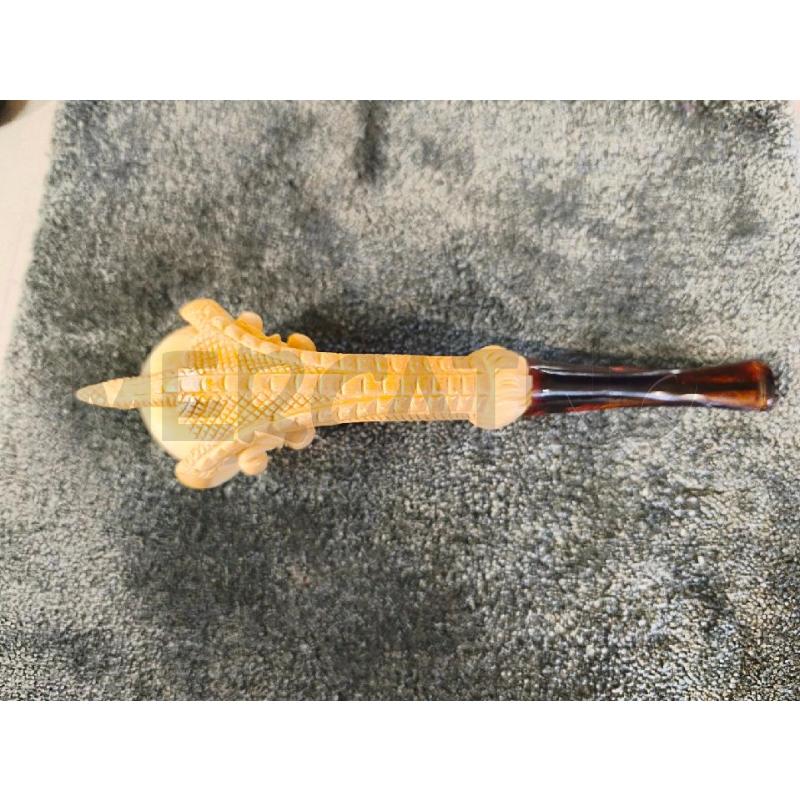 PIPA SCHIUMA DI MARE FUMATA ARTIGLIO CON CUSTODIA 18X6CM | Mercatino dell'Usato Modena 4