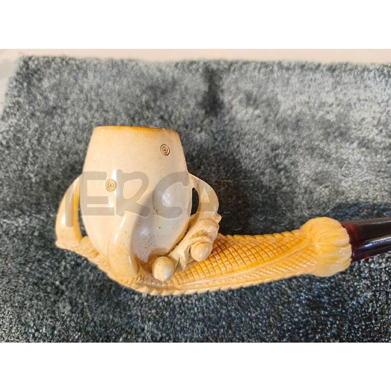 PIPA SCHIUMA DI MARE FUMATA ARTIGLIO CON CUSTODIA 18X6CM | Mercatino dell'Usato Modena 5