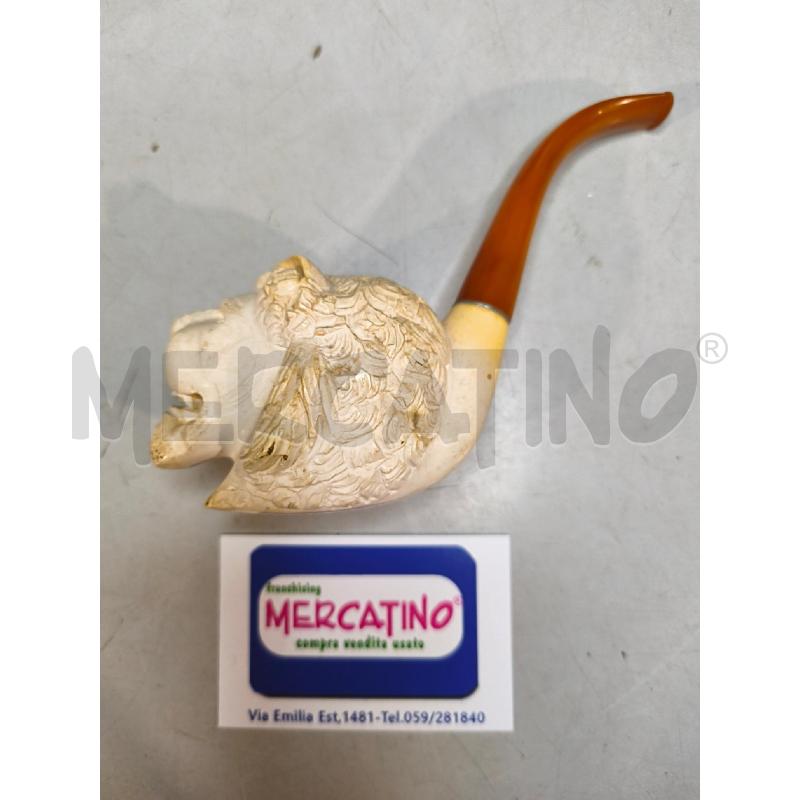 PIPA SCHIUMA DI MARE TESTA DI LEONE FUMATA 17CM | Mercatino dell'Usato Modena 1
