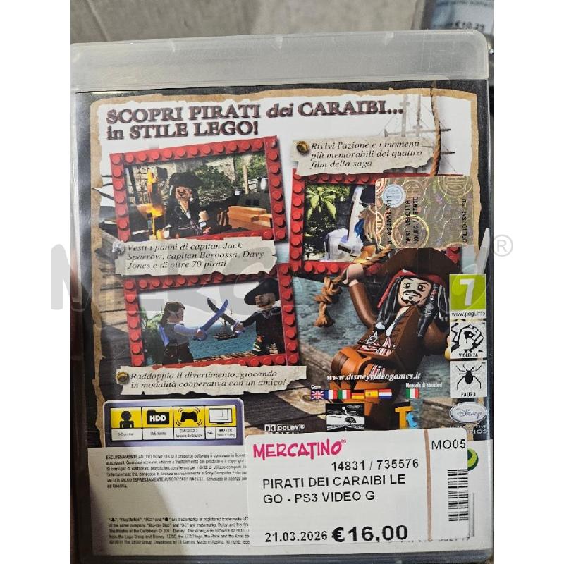 PIRATI DEI CARAIBI LEGO - PS3 VIDEO GIOCO  | Mercatino dell'Usato Modena 2
