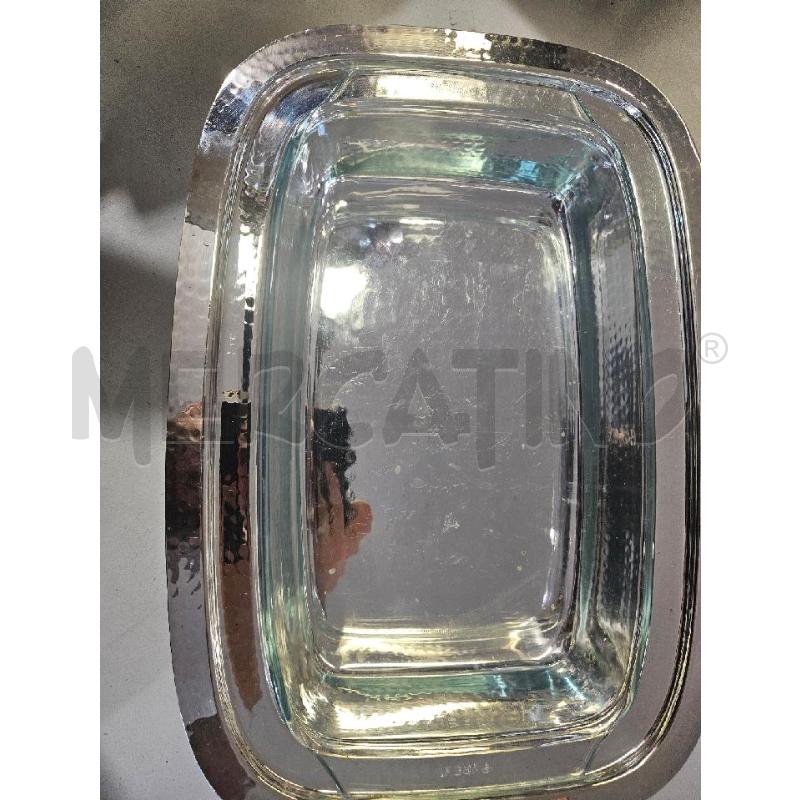 PIROFILA PYREX CON PORTA PIROFILA SILVER PLATED 40X28CM | Mercatino dell'Usato Modena 2
