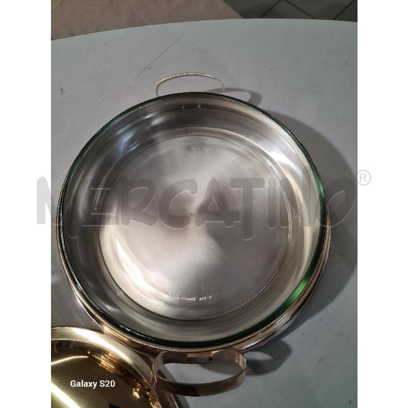 PIROFILA PYREX TONDA CON PORTA PIROFILA +COP. SILVER PLATED | Mercatino dell'Usato Modena 2