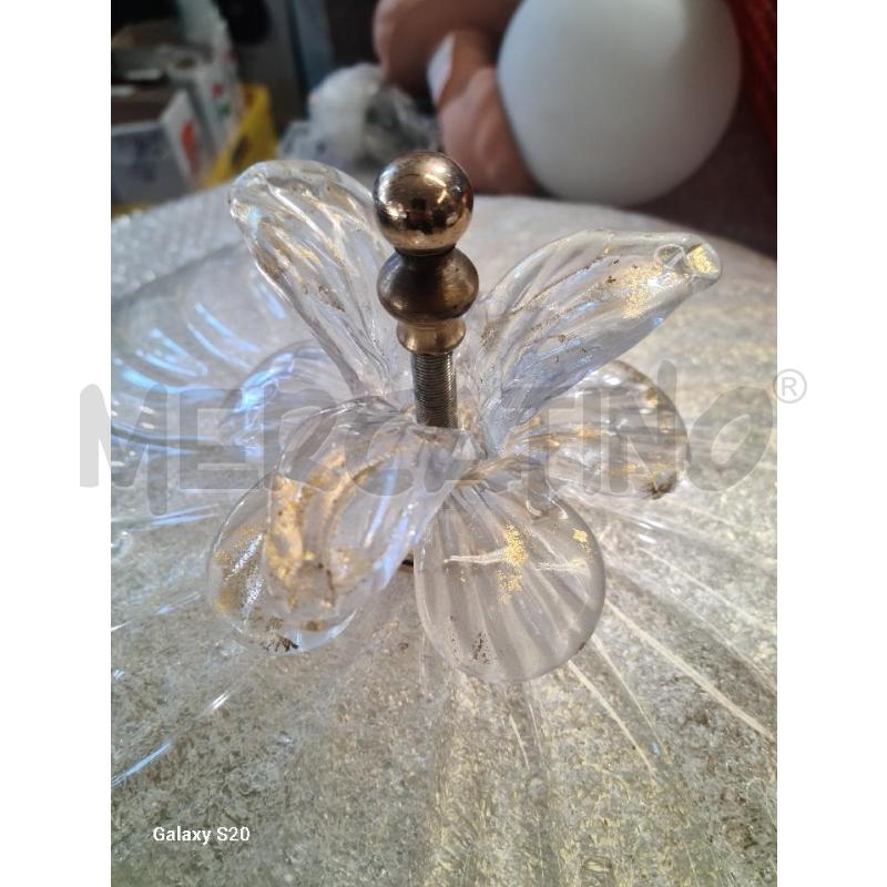 PLAFONIERA MURANO 60CM CON FIORI DORATURA | Mercatino dell'Usato Modena 2