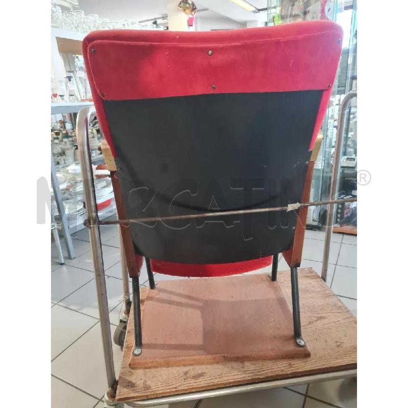 POLTRONA CINEMA LEGNO ROSSA  | Mercatino dell'Usato Modena 3