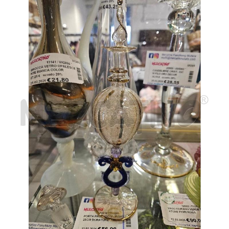 PORTA PROFUMO MURANO 25CM DORATURE | Mercatino dell'Usato Modena 1