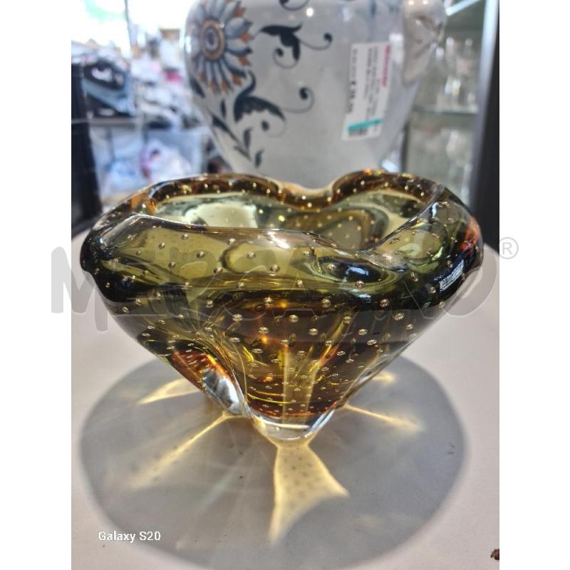 POSA CENERE MURANO BULLICANTE GIALLO 15X10CM  | Mercatino dell'Usato Modena 2