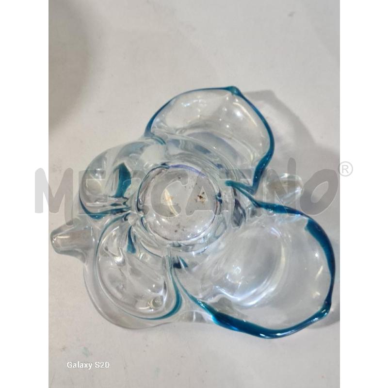 POSA CENERE VETRO MURANO TRASPARENTE FILO AZZURRO | Mercatino dell'Usato Modena 2