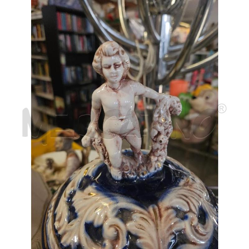 POTICHE VASO CER. BLU COBALTO PUTTO 55CM | Mercatino dell'Usato Modena 2