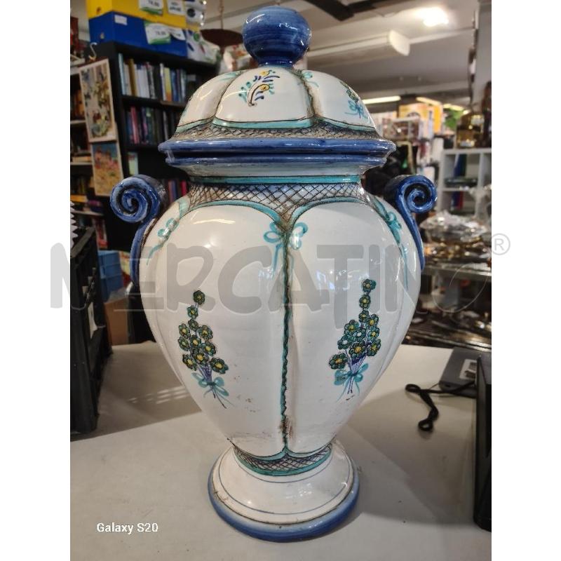 POTICHE VASO MAIO DAM CM45 RICCIOLI BLU FIORELLINI | Mercatino dell'Usato Modena 2