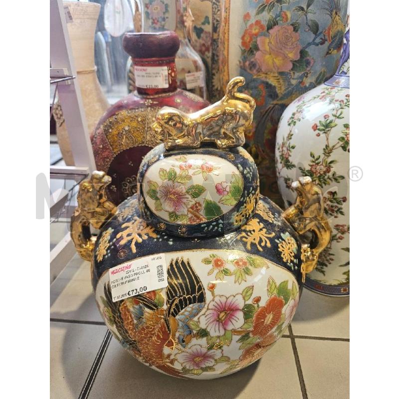 POTICHE VASO PRCLL 40CM FIORI MANIGLE POMELLO CANI DORATURA | Mercatino dell'Usato Modena 2