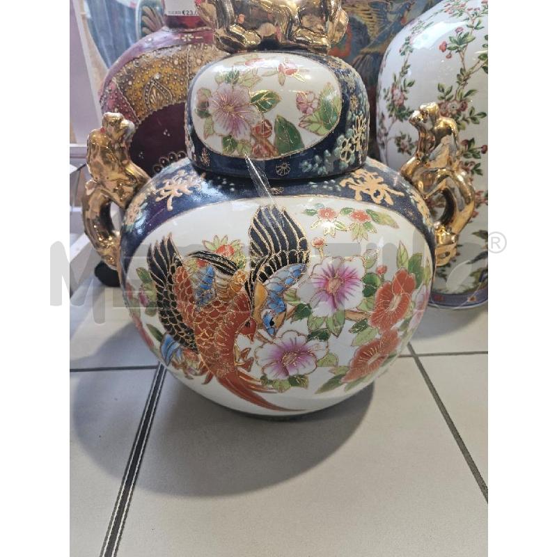 POTICHE VASO PRCLL 40CM FIORI MANIGLE POMELLO CANI DORATURA | Mercatino dell'Usato Modena 3