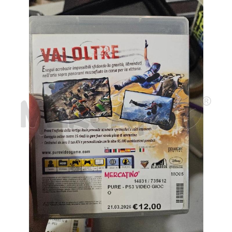 PURE - PS3 VIDEO GIOCO  | Mercatino dell'Usato Modena 2