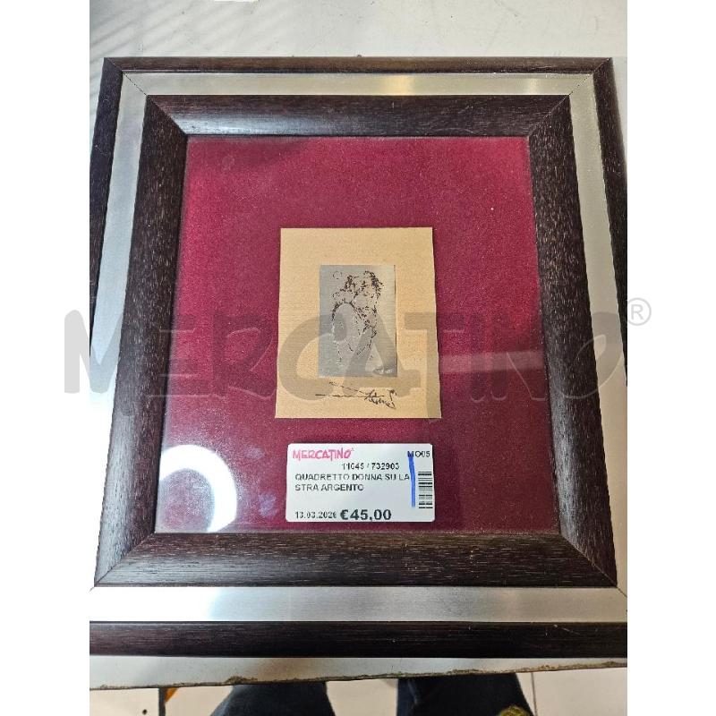 QUADRETTO DONNA SU LASTRA ARGENTO | Mercatino dell'Usato Modena 1