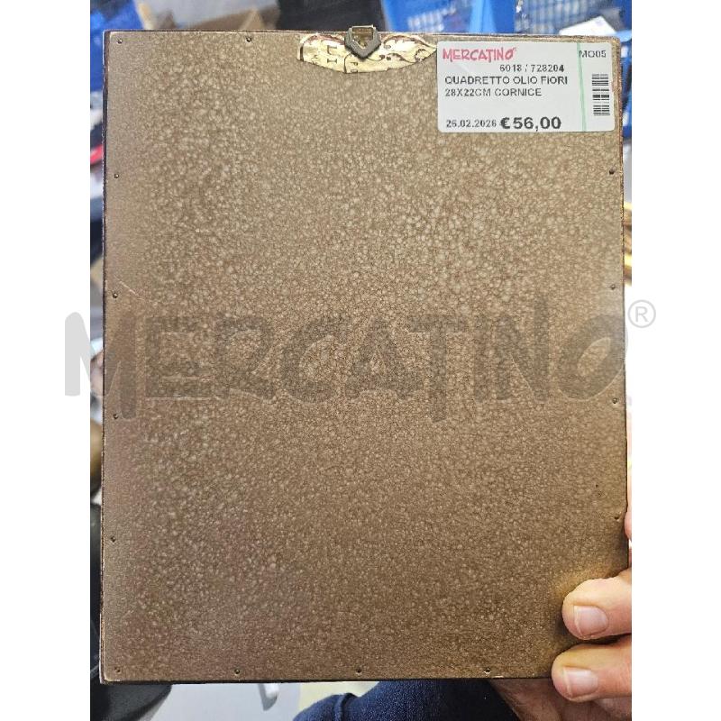QUADRETTO OLIO FIORI 28X22CM CORNICE LEGNO DORATA | Mercatino dell'Usato Modena 3