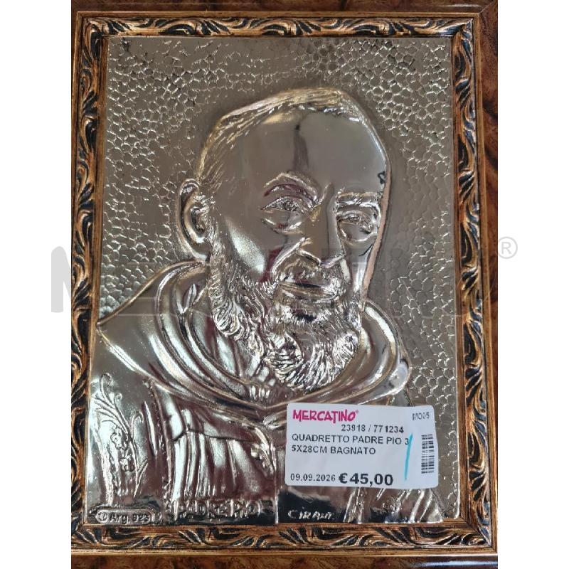 QUADRETTO PADRE PIO 35X28CM BAGNATO | Mercatino dell'Usato Modena 2