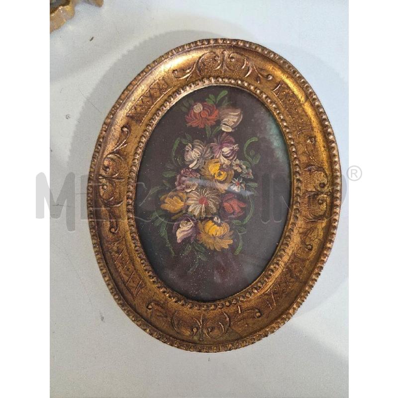 QUADRETTO VECCHIO OVALE 18X23 CM OVALE FIORI | Mercatino dell'Usato Modena 1
