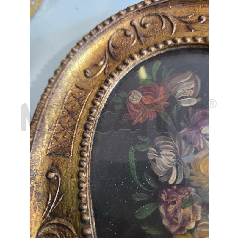 QUADRETTO VECCHIO OVALE 18X23 CM OVALE FIORI | Mercatino dell'Usato Modena 2