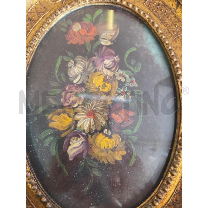 QUADRETTO VECCHIO OVALE 18X23 CM OVALE FIORI | Mercatino dell'Usato Modena 3
