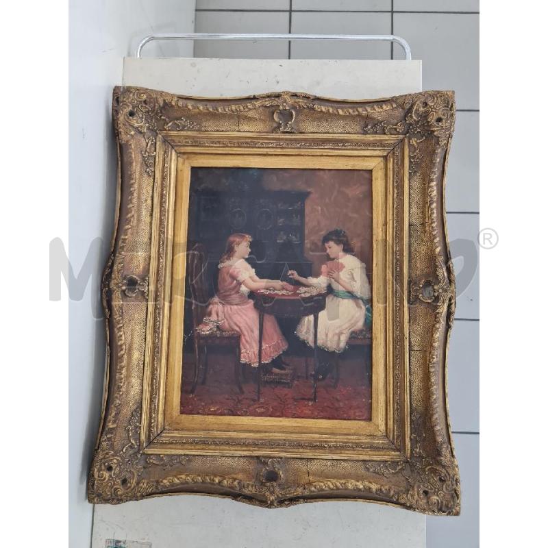 QUADRO BAMBINE GIOCANO A CARTE 64X54CM CARVERS GILDERS | Mercatino dell'Usato Modena 1