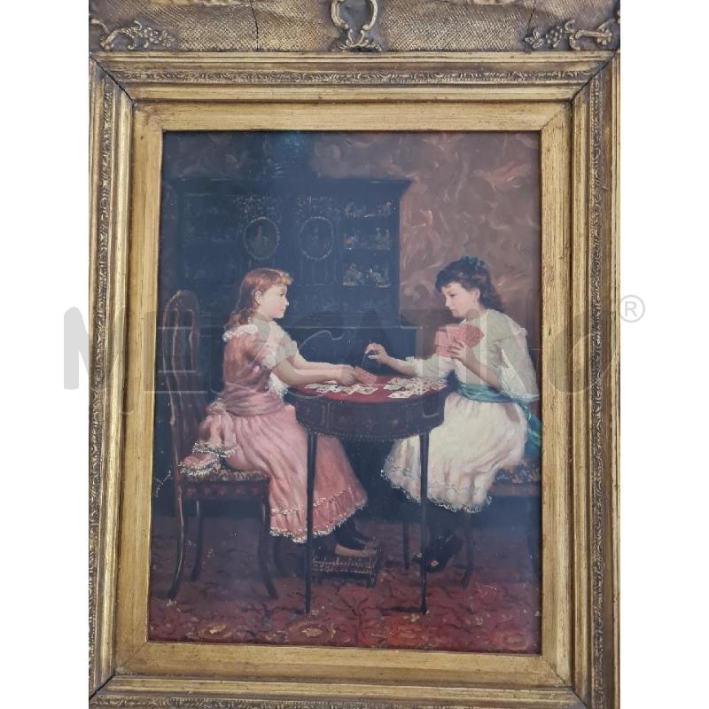 QUADRO BAMBINE GIOCANO A CARTE 64X54CM CARVERS GILDERS | Mercatino dell'Usato Modena 2