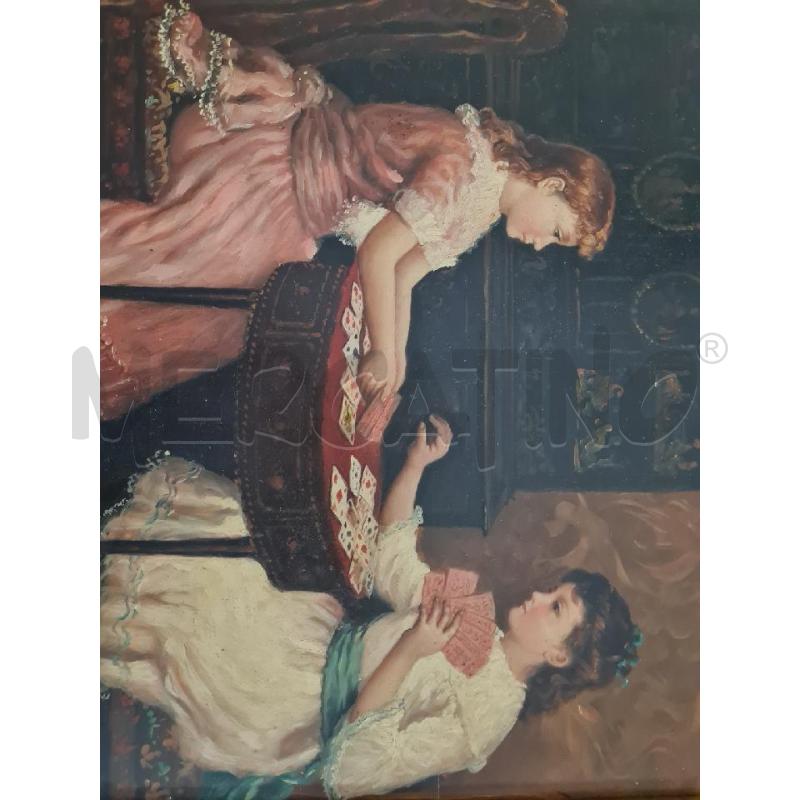 QUADRO BAMBINE GIOCANO A CARTE 64X54CM CARVERS GILDERS | Mercatino dell'Usato Modena 3