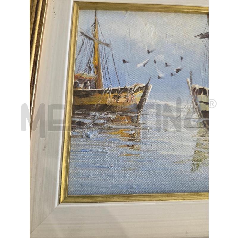 QUADRO BARCHE 38X32CM CORNICE LEGNO DORATA | Mercatino dell'Usato Modena 2