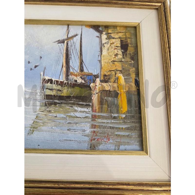 QUADRO BARCHE 38X32CM CORNICE LEGNO DORATA | Mercatino dell'Usato Modena 3