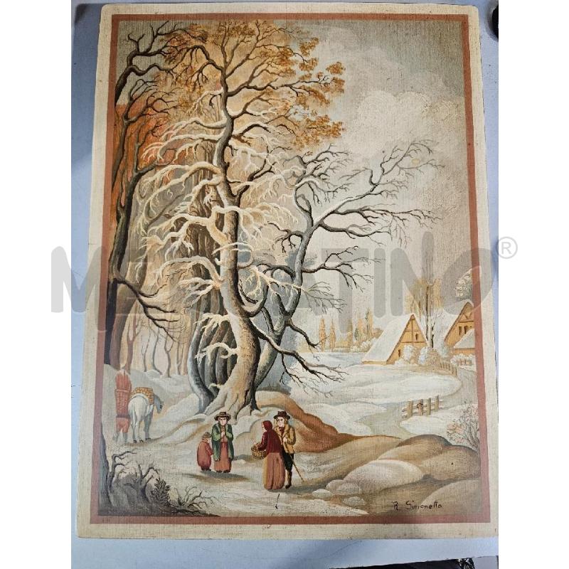 QUADRO IN LEGNO 30X40 PAESAGGIO INNEVATO | Mercatino dell'Usato Modena 1