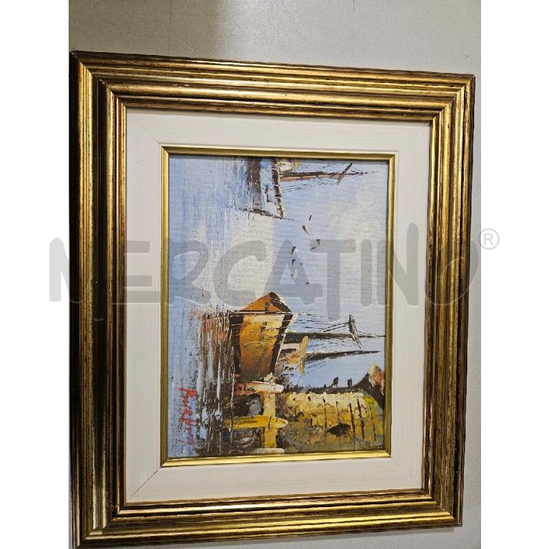 QUADRO LEGNO BARCA CORNICE LEGNO DORATA | Mercatino dell'Usato Modena 1
