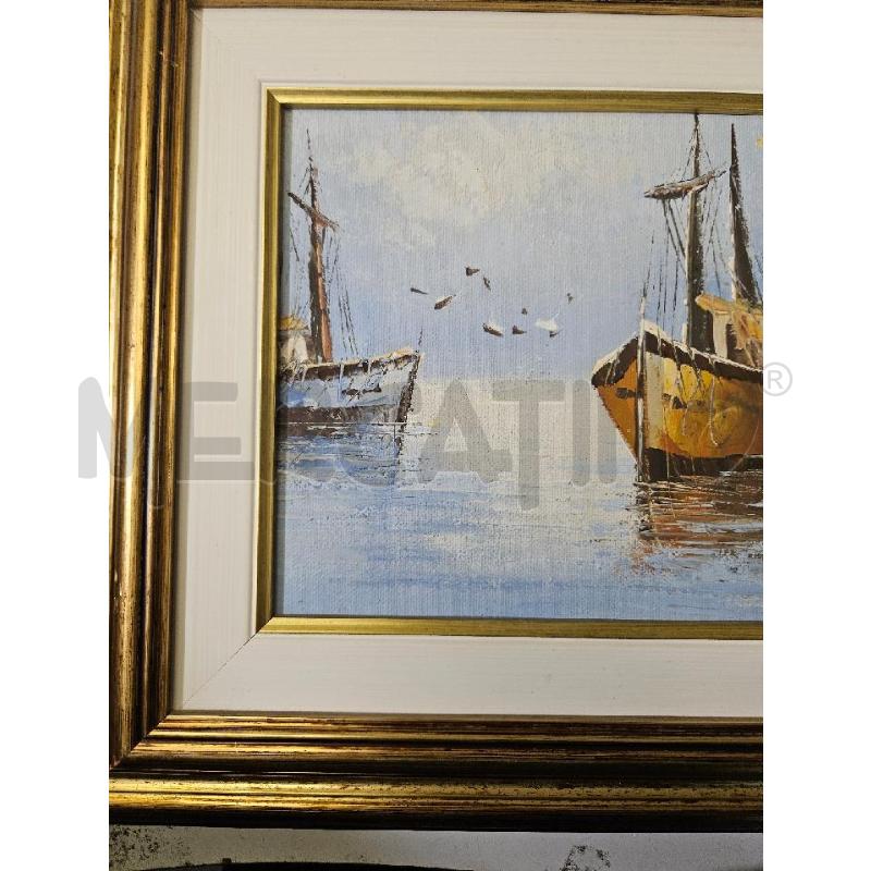 QUADRO LEGNO BARCA CORNICE LEGNO DORATA | Mercatino dell'Usato Modena 3