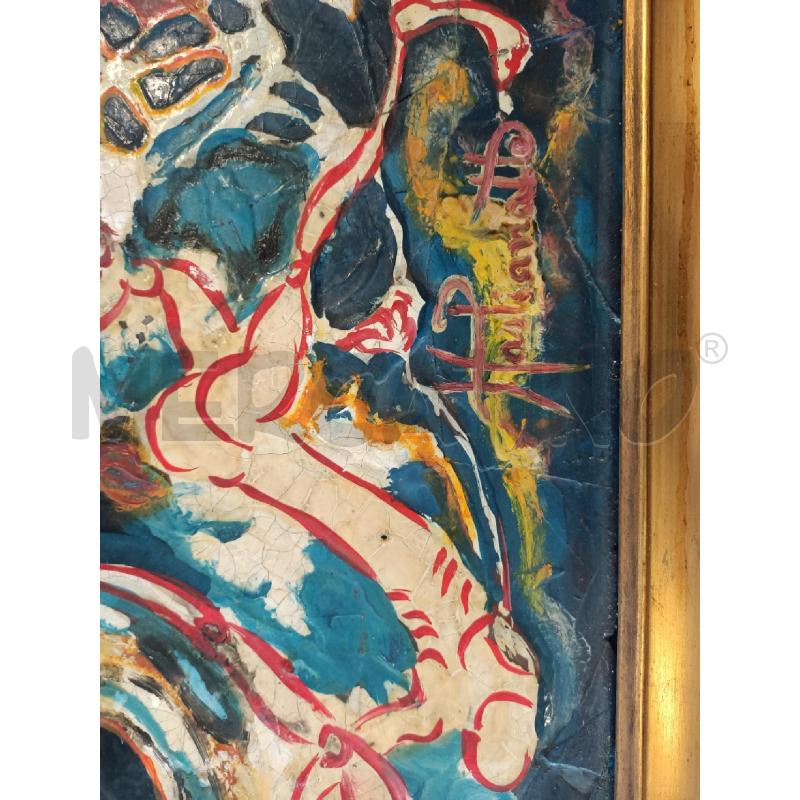 QUADRO MATERICO 78X66CM HASTIANATTE CORNICE LEGNO | Mercatino dell'Usato Modena 2