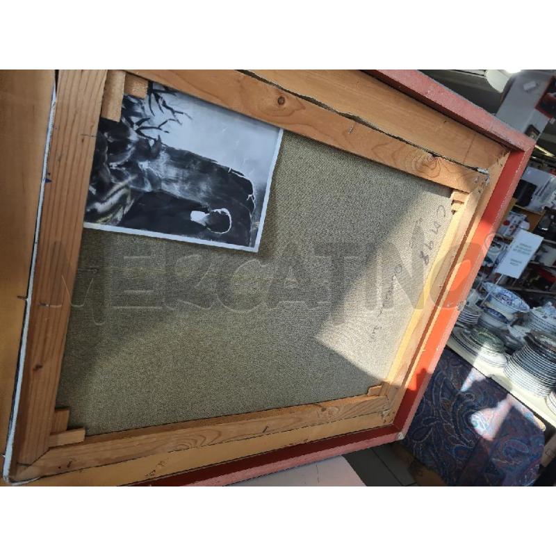 QUADRO OLIO 86X67CM NOTTE BLU FIGURA CON MANTELLO ROSSO | Mercatino dell'Usato Modena 5