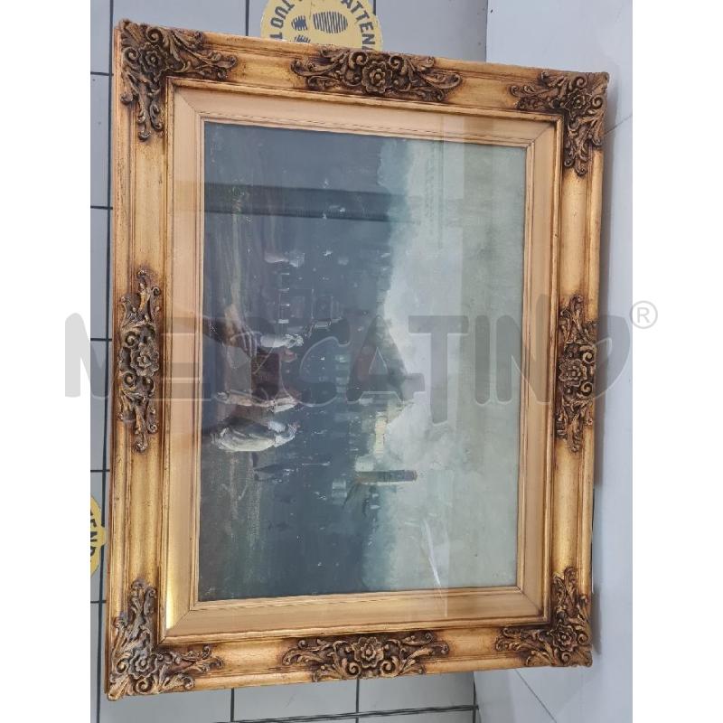 QUADRO OLIO 93X73CM CORNICE LEGNO DORATA | Mercatino dell'Usato Modena 1