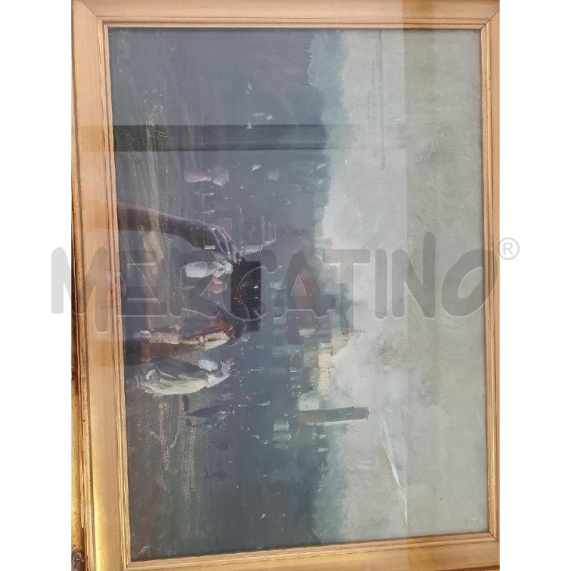 QUADRO OLIO 93X73CM CORNICE LEGNO DORATA | Mercatino dell'Usato Modena 2