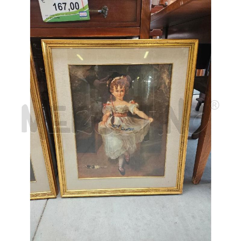 QUADRO OLIO BAMBINA CORNICE LEGNO DORATA 65X55CM | Mercatino dell'Usato Modena 1