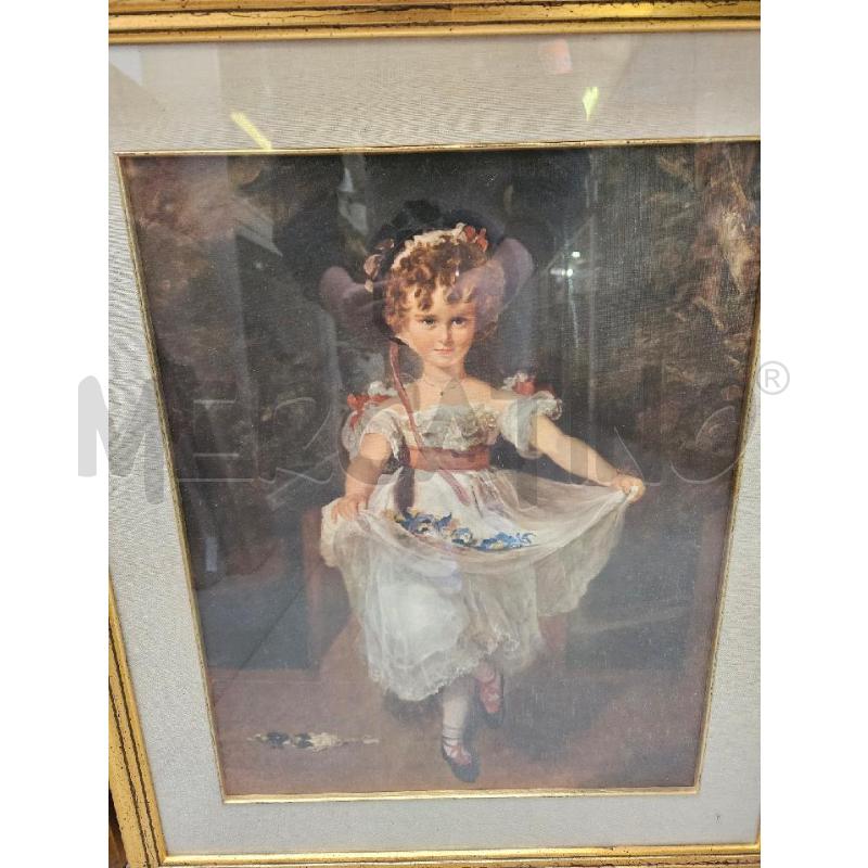 QUADRO OLIO BAMBINA CORNICE LEGNO DORATA 65X55CM | Mercatino dell'Usato Modena 2