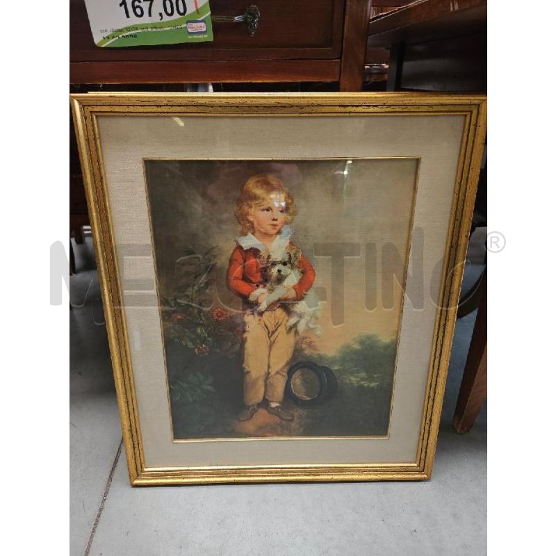 QUADRO OLIO BAMBINO 55X65CM CORNICE LEGNO DORATA | Mercatino dell'Usato Modena 1